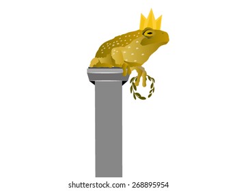 A frog on a pedestal vector illustration