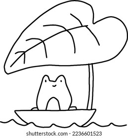 ein Frosch auf der Wasservektor-Design-Illustration 