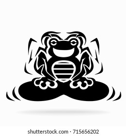 frog on white background, tribal, illustration