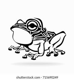 frog on white background, tribal, illustration