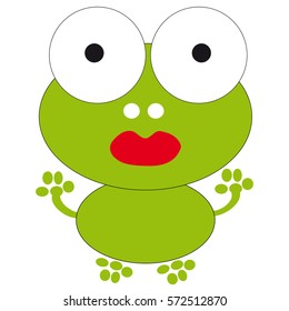 Frog on white background. Vector illustration.