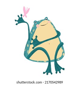 Frog on white  isolated background