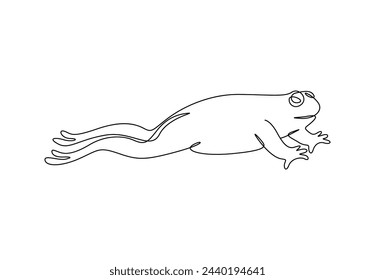 Frog in one continuous line drawing. Isolated on white background vector illustration.
