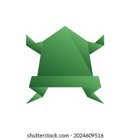 Frog Origami Gradient Flat Icon Logo Illustration Vector Isolated. Origami and Paper Craft Icon-Set. Suitable for Web Design, Logo, App. 