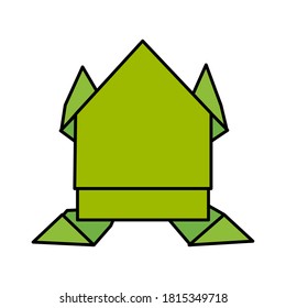 Frog Origami vector art icon 