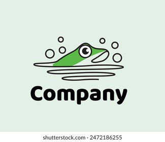 frog out from water logo design template illustration inspiration
