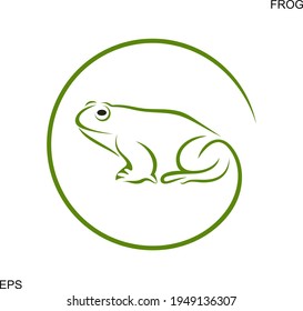 Frog outline. Abstract frog on white background. Bufo Common European Toad