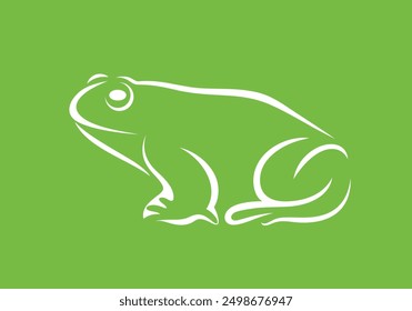 Frog outline. Abstract frog on white background. Bufo Common European Toad