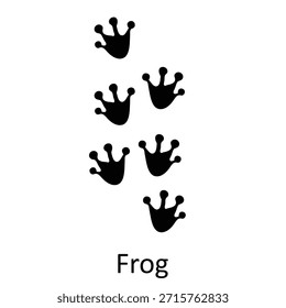 Icono de línea de impresión de pata de rana: Vector de Pista de anfibios de moda para Web y App UI, Icono de línea negra de huella de rana para diseño de interfaz de usuario