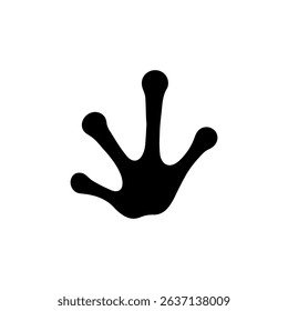 Frog paw print silhouette vector flat design.