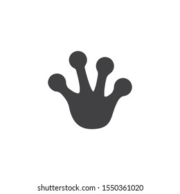 Frog paw print vector icon. filled flat sign for mobile concept and web design. Toad footprint glyph icon. Symbol, logo illustration. Vector graphics