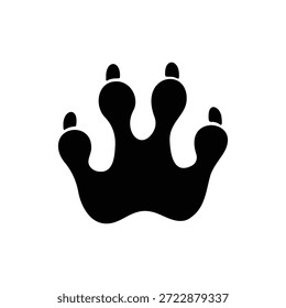 Frosch Pfote Silhouette Vektor flaches Design auf weißem Hintergrund.