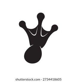 Frog paw silhueta vetor flat design