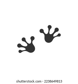 Frog paws flat sign vetctor illustration