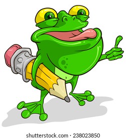 Frog with pencil