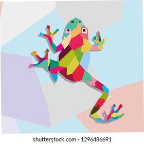 frog polygon design illustration