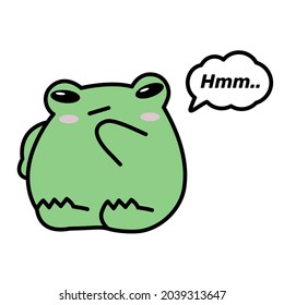 The Frog Pondered Sticker. Emotion 