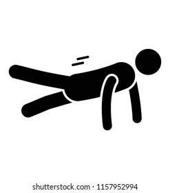 
Frog pose enlightening mountain climber icon 

