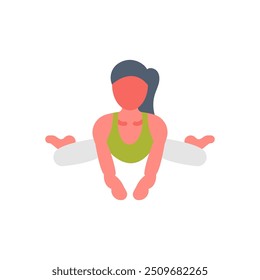 Frog Pose Flat Icons, Vector illustration