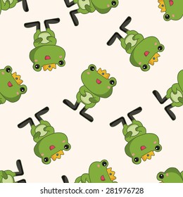 frog prince , cartoon seamless pattern background
