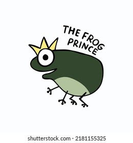 The frog prince cartoon vector illustration  doodle style