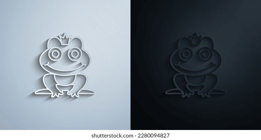 Frog prince, fairy tale paper icon with shadow effect vector illuistration design