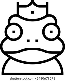frog prince icon. Thin linear style design isolated on white background