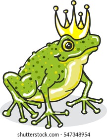 Frog prince princess royal vector element illustration