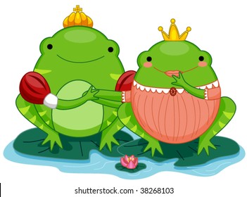 Frog Prince and Princess - Vector