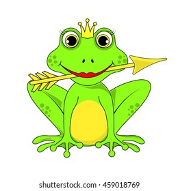 frog Princess crown with arrow on white background in vector EPS 10.