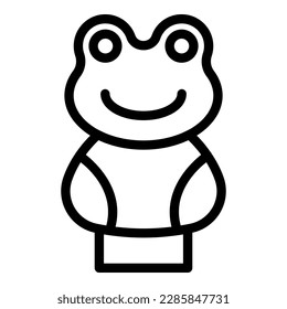 Frog puppet toy icon outline vector. Theatre show. Stage doll