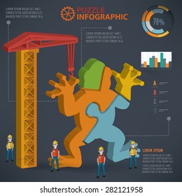 Frog puzzle design,info graphic design,clean vector