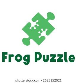 frog puzzle flat minimalist logo design