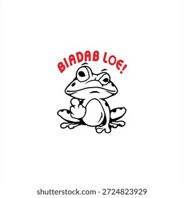 um sapo levantou o polegar e disse bi4dap loe!