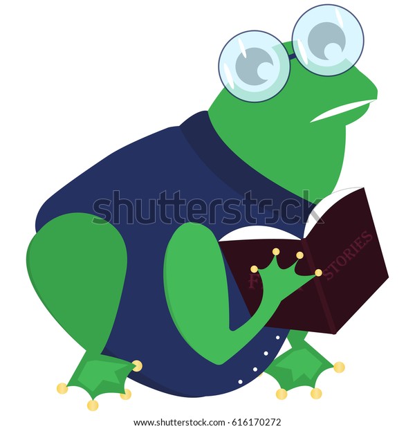 Frog Reading Book Vector Illustration Stock Vector (Royalty Free ...