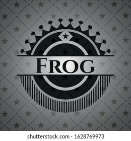 Frog realistic black emblem. Vector Illustration. Detailed.