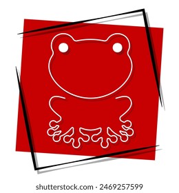 frog red banner. Vector illustration.