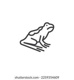 Frog reptile line icon. linear style sign for mobile concept and web design. Toad pet outline vector icon. Symbol, logo illustration. Vector graphics
