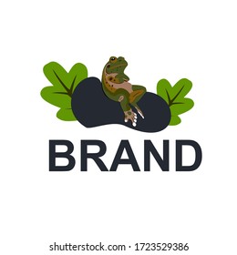 frog in a  rock vector