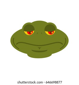 Frog sad emoji. toad Avatar sorrowful amphibious. Emotion Reptile Face