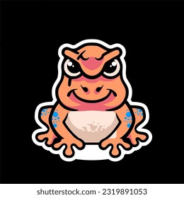 Frog samurai mascot logo cartoon