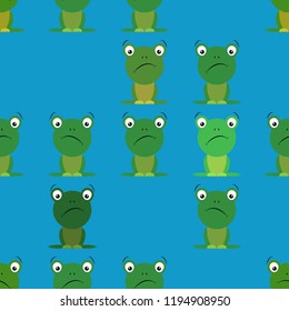 Frog seamless pattern. Vector illustration of cartoon frog seamless pattern. Funny frog.