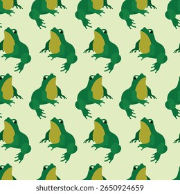 Frog Seamless Pattern Vector Illustration. Ideal for fabric design, wallpaper, and playful graphic projects