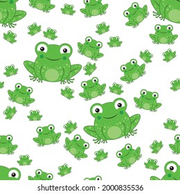 frog seamless pattern with white background