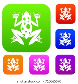 Frog set icon in different colors isolated vector illustration. Premium collection