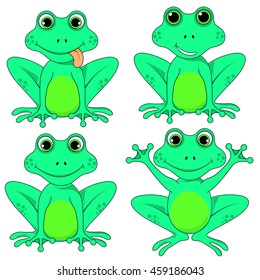 frog set on white background vector isolated EPS 10.