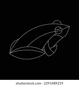 frog shape logo line art