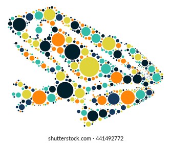 frog shape vector design by color point