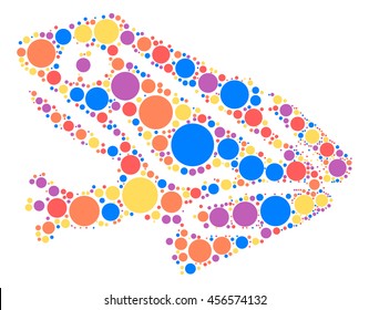 frog shape vector design by color point