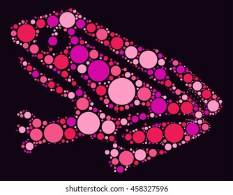 frog shape vector design by color point